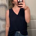 Violet+Claire Navy Blue Flowy Tank Top Photo 0