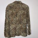 Maggy London Vintage  100% Silk Blouse Brown Animal Print Button Down Size 14 Photo 2