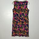 Kathie Lee Collection Vintage  Boatneck Floral Ruffle Sleeveless Sheath Dress Photo 6