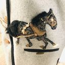 GIESSWEIN Gray Tones Boiled Wool Long Hooded Sweater Coat Horse Sleigh 40 8 Photo 4
