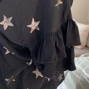 Current/Elliott Black Ruffled Short Sleeve Star Top Photo 1