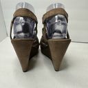 Carlos Santana  Womens size 8 Kaila Faux Vegan Suede Strappy Wedge Heels Brown Photo 7