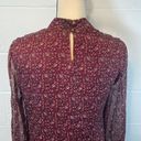 Blush Noir  Burgundy Floral Ruffle Prairie Blouse Photo 11