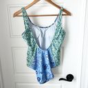 Aerie Blue Paisley Bandana Pattern One Piece Full coverage Bathing Suit Small Photo 2