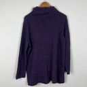 J.Jill  Sweater Womens XL Purple Turtleneck Wool Cashmere Tunic Italian Yarn Knit Photo 4