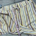 Krass&co Naturals D& linen striped wide leg pants stretchy drawstring waist Photo 6