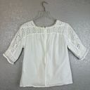 Maje  Loody Eyelet Short Sleeve Top in White Size 2 (Medium) Photo 6