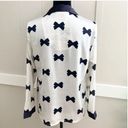 Kate Spade  White Satin Bow Print Button Down Pajama Top XS Photo 1