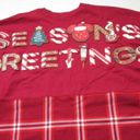 Disney NWT  Mickey Mouse Holiday Plaid Spirit Jersey in Red Seasons Greetings XXL Photo 5