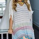 PilyQ  Copper Adriana Tassel Tunic multi-stripe swim coverup NWT Photo 0