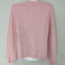 Brooks Brothers  346 Pink Cable Knit Pure Cashmere Crew Neck Pullover Sweater S Photo 2