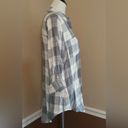 Blu Pepper NEW  Gray Plaid Button Down Open-Back Roll-Tab Sleeves ModCloth Top S Photo 2