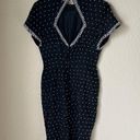 Carmen Marc Valvo Black Linen Beaded Sheath Dress Photo 2