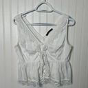 Abercrombie & Fitch  white crochet lace cropped tank size medium Photo 1