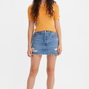 Levi's  Distressed Denim Jean Mini Skirt Vintage 90's Y2K Raw Hem Ripped Size 29 Photo 0