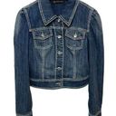 International concepts INC  Women’s Cropped Jean Jacket Denim Puff Sleeve Size M Photo 0