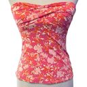 Lilly Pulitzer  Strapless Tankini Swim Top Twist Front Pink Floral Womens Size XS Photo 1