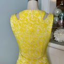 Cache  Floral Cutout Sheath Dress Yellow & White Size 2 Photo 6