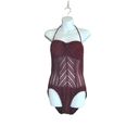 Robin Piccone  Red Cutout Detail One Piece Swimsuit Photo 1