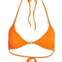 Frankie’s Bikinis FRANKIES BIKINIS Ivy Plissé Triangle Bikini Top In Orange Size L Photo 3