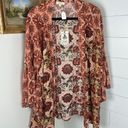 easel  Floral Printed Kimono Cardigan Swim Cover NWT Size Large Photo 3