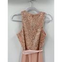 Badgley Mischka Belle  Pink Sequined Chiffon Tie Waist Maxi Formal Gown Size 4 Photo 3