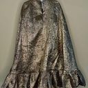 Mac Duggal  NWT High Neck Cape Sleeve Metallic Trapeze Dress in Bronze Size S Photo 6