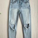 American Eagle Vintage High Rise Button Fly Distressed Ripped Knee Jeans Size 2 Photo 0