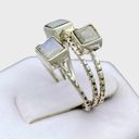 Sterling Silver Rainbow Moonstone Stacker Ring Trio - Sz 6 Photo 6