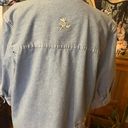 American Vintage Vintage, large denim, button-down shirt, bees butterflies, and frogs embroidery Photo 7