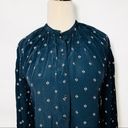 Something Navy  Easy Volume black geometric dot button up ruffle sleeve top Photo 2