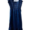 Jason Wu  Navy Blue Eyelet Flutter Sleeve Cutout Back Maxi Dress Size Medium Photo 0