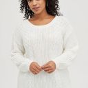 Torrid  Cable Sweater Tie Back Neckline Ivory Pullover Knit Long Sleeve Size 3 Photo 0