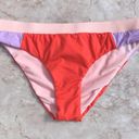 The Bikini Lab Pink and Orange Colorblock  Swim Bottoms Photo 1