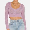 Lovers + Friends Revolve  Purple Cropped Crochet Sweater Photo 1