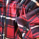 Torrid  Plaid Flannel Shacket Button Up Pockets Cinched Waist Berry Size 4X New Photo 6