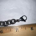 infinity Stainless Steel Gunmetal Tone Chunky Chain  Sign Bracelet Photo 4