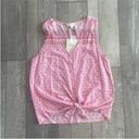 Cynthia Rowley Size Medium Pink Tie-Front Tank Top New With Tags Photo 2