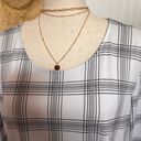 Croft & Barrow White Plaid Print Scoop-neck Swing Top Photo 3