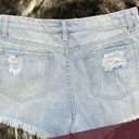 Distressed Sequin Denim Shorts Size 4 Photo 3