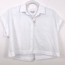 Madewell  Crop Dolman Linen Short Sleeve Shirt in White Size Medium Photo 6