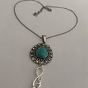 infinity Turquoise Rhinestones  Charm Necklace Photo 1