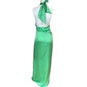 Show Me Your Mumu  Adele Halter Maxi Dress in Kiwi Luxe Satin M Photo 6