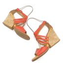 Kork-Ease  Adelaide Corallo Leather Strappy Wedge Sandal Tomato Red Orange Size 8 Photo 1