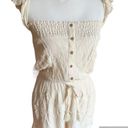 American Eagle  Eyelet Off The Shoulder Flutter Sleeve Romper- Size Small Photo 2