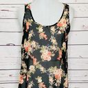 Papaya  Sheer Black Floral & Lace Tank Top Size Medium Photo 0