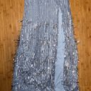 Macy's Beautiful baby blue corset back sequin prom dress with slit Photo 4