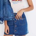 Madewell  Women’s Size‎ 32 Blue Denim Two Toned Mini Jean Skirt Photo 0