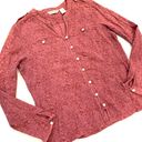 Orvis Pink Floral Button Blouse Shirt Size Large Photo 3