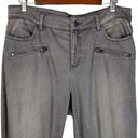 NYDJ  Alina Denim Leggings Womens Size 12 Grey Wash Front Zipper Lift Tuck Photo 2
